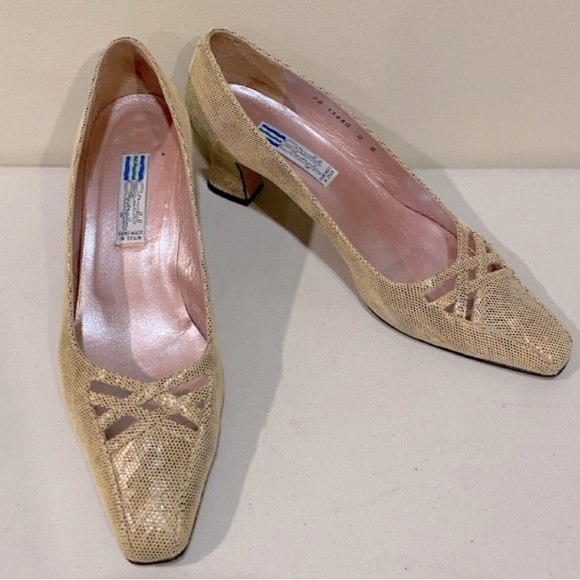Arnold Churgin Gold With Black pattern dress shoe size 8 - Picture 1 of 7